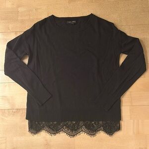 Banana Republic Black Lace Trimmed Sweater, size small